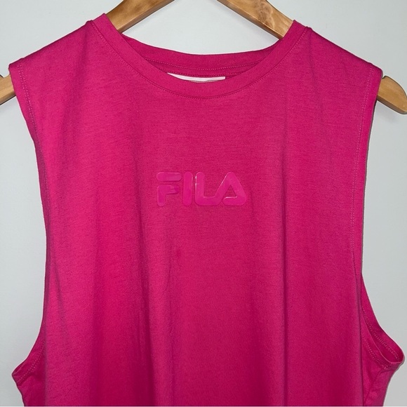 Fila Muscle Tee Women’s Size XL Pink Glow Cotton Sleeveless Relaxed Tank Diella - Picture 6 of 12